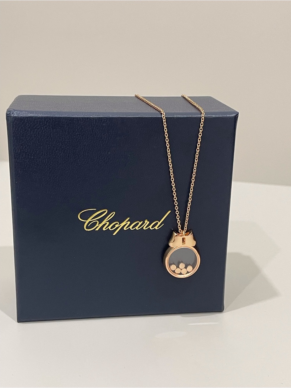 Chopard Rose Gold Happy Diamonds Cat Pendant Necklace